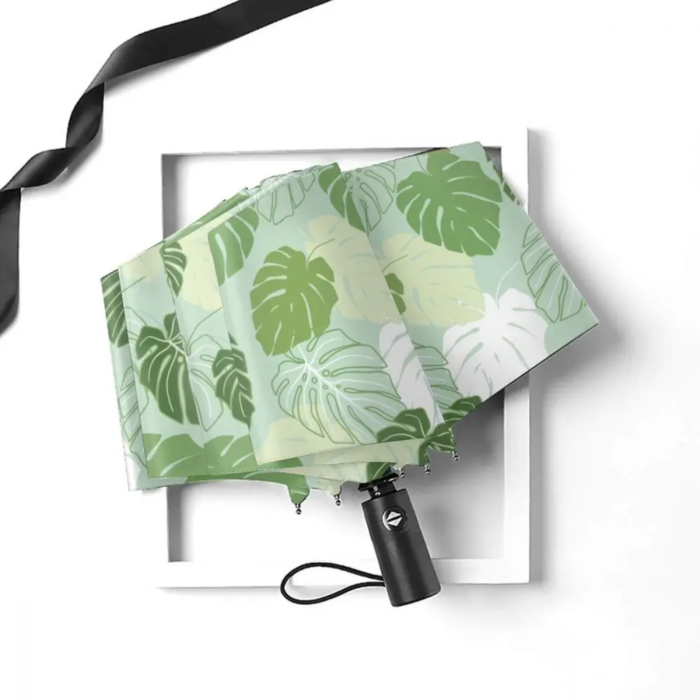 Online Resistente Al Vento Pieghevoli Donne Ombrello Automatico Auto Monstera Foglie Antivento Ombrelli Da Pioggia Per Gli Uomini Parasole