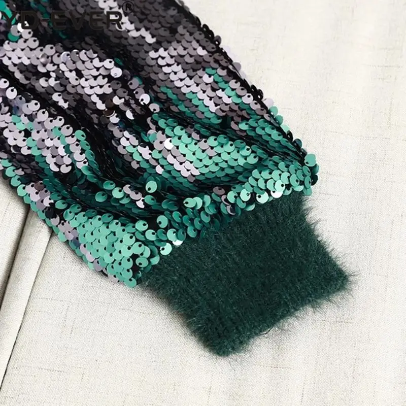 Metallic Sequin Sleeve Fuzzy Angora Sweater Women Autumn Winter High Street Knitted Jumper Pullovers * | Женская одежда