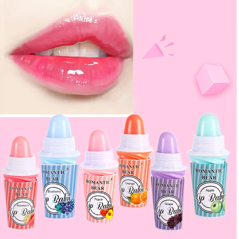 

Fruity Moistourizing Lip Balm Plant Essences Lips Elastic Plump Lip Oil Ice Cream Shape Prevents Dryness Anti-cracking Lipstick