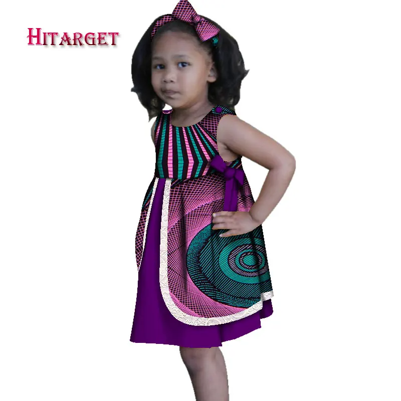 Детские платья в африканском стиле для девочек длинная юбка без рукавов с бантом