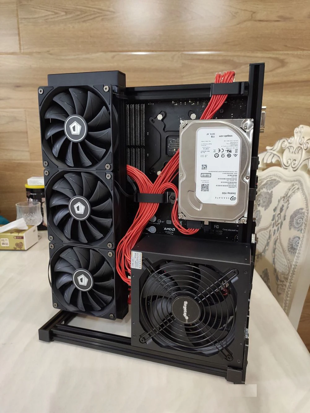 ATX satx MATX ITX ПК тестовый Стенд Ручка переносной компьютер водяное охлаждение