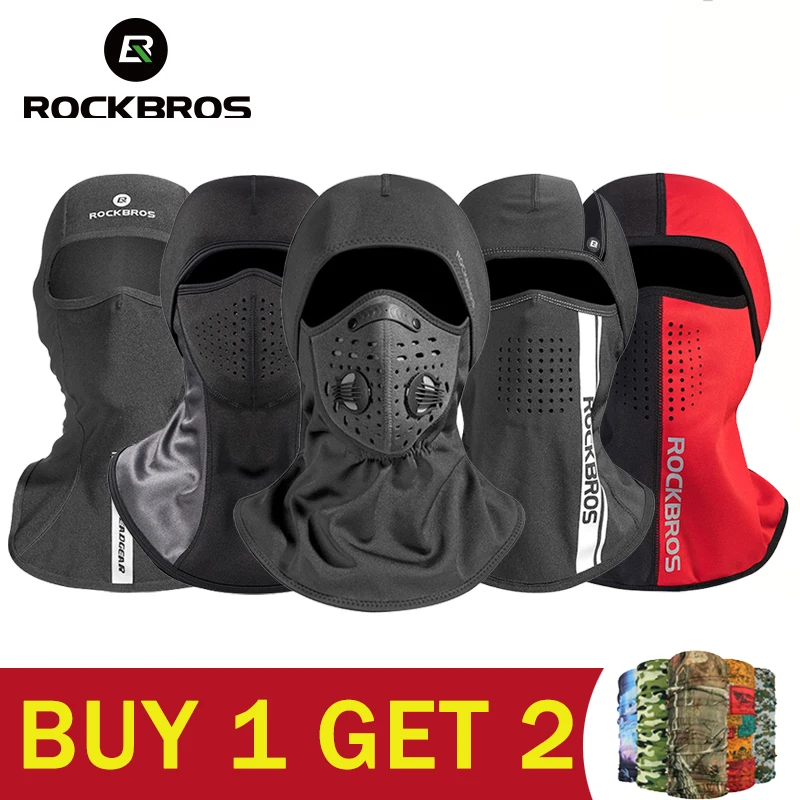 ROCKBROS зимняя теплая велосипедная маска, флисовая термальная шапка для горного велосипеда, ветрозащитная шапка, головной убор для катания на лыжах, рыбалки