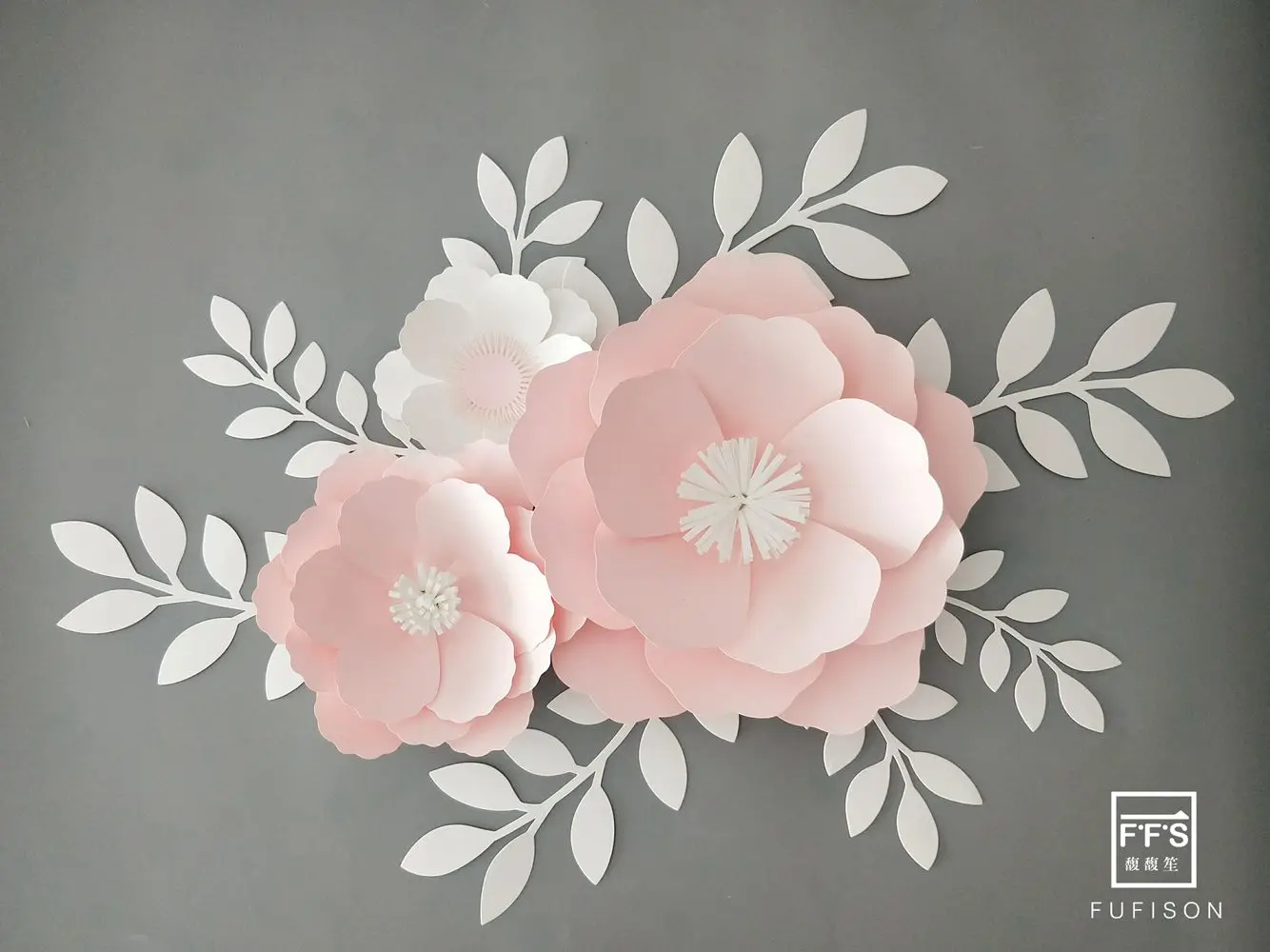 

FFS White 3D artificial paper Flower rosettes three-dimensional wedding party stage decoration supplies