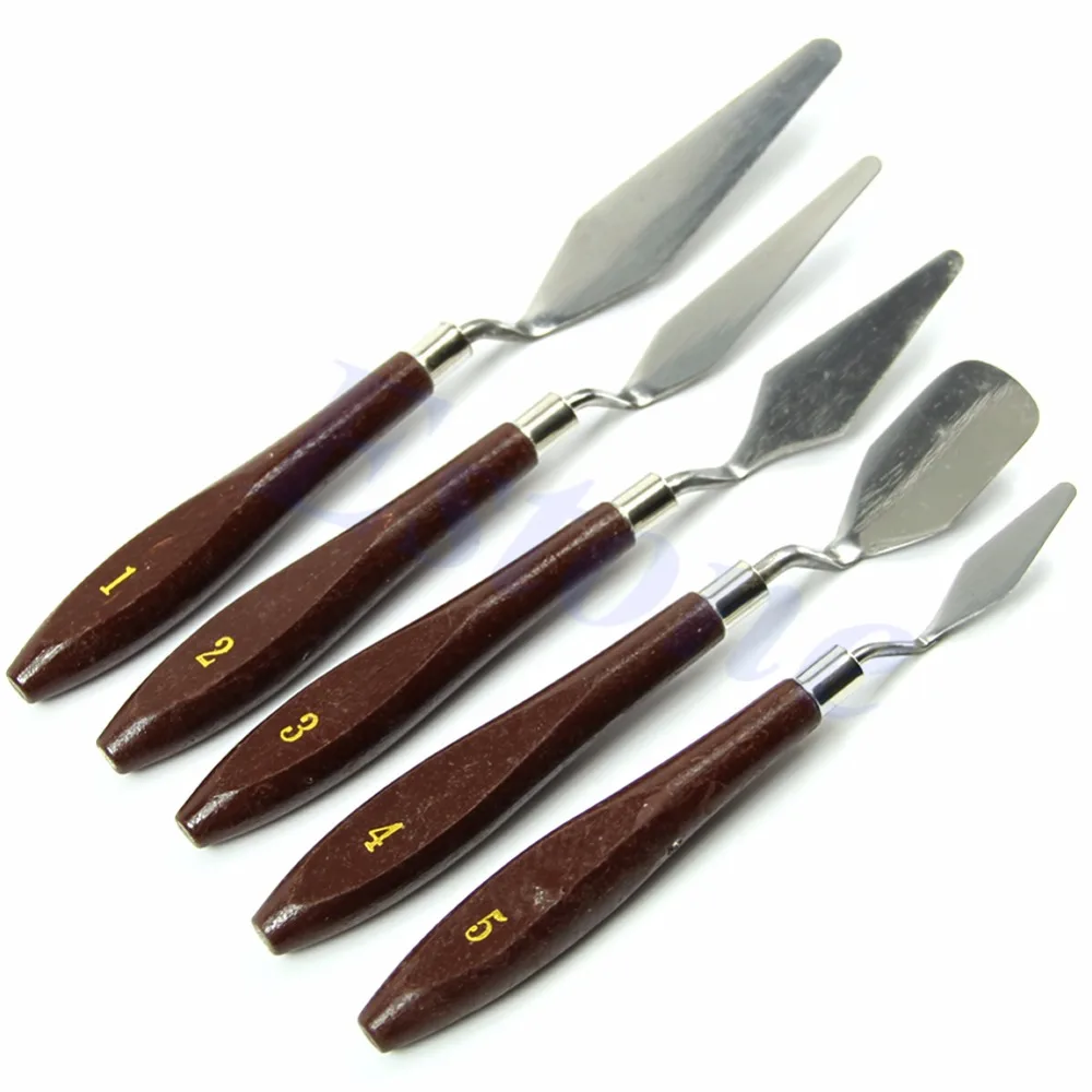 

5PCS Professional Steel Artist Oil Painting Art Paint Palette Spatula