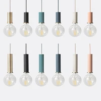 nordic simple pendant lights suspension aluminum tube e27 lamps holder dining table kitchen bedside wall decorate