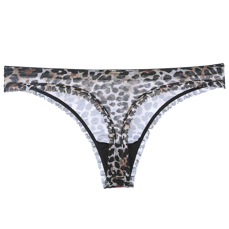 Горячая Распродажа сексуальные женские хлопковые стринги с леопардовым принтом