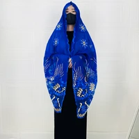 10 pcs african woman embroidery hijab scarf 200x100cm diamonds cape india islam turkey muslim cotton turbans for women les 017