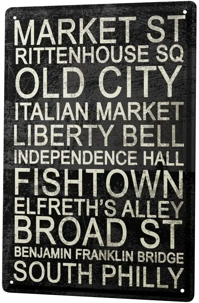 

SINCE 2004 Tin Sign Metal Plate Decorative Sign Home Decor Plaques Deco City Philadelphia Attractions 8X12