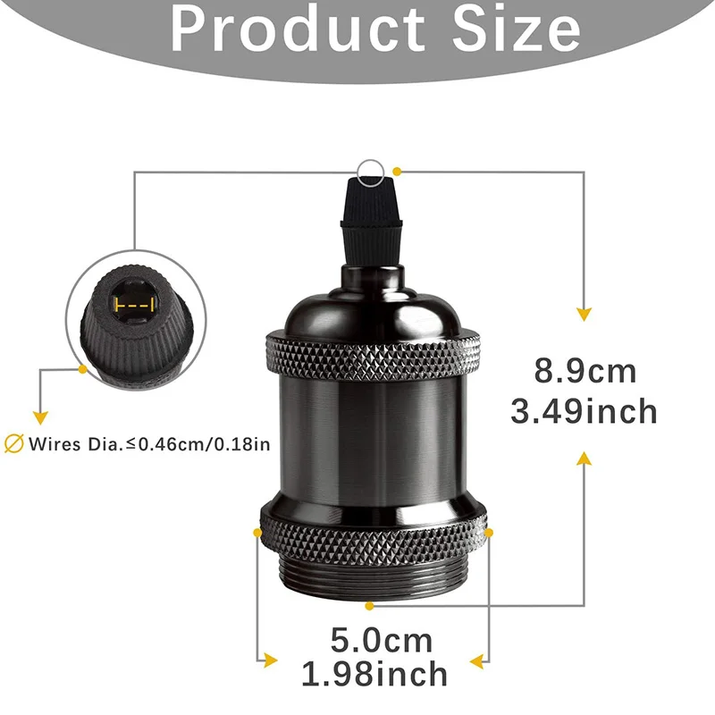 

6Pcs E26 Aluminum Lamp Cap Electroplated Lamp Cap Lamp Holder Pendant Lamp Holder Lighting Decoration