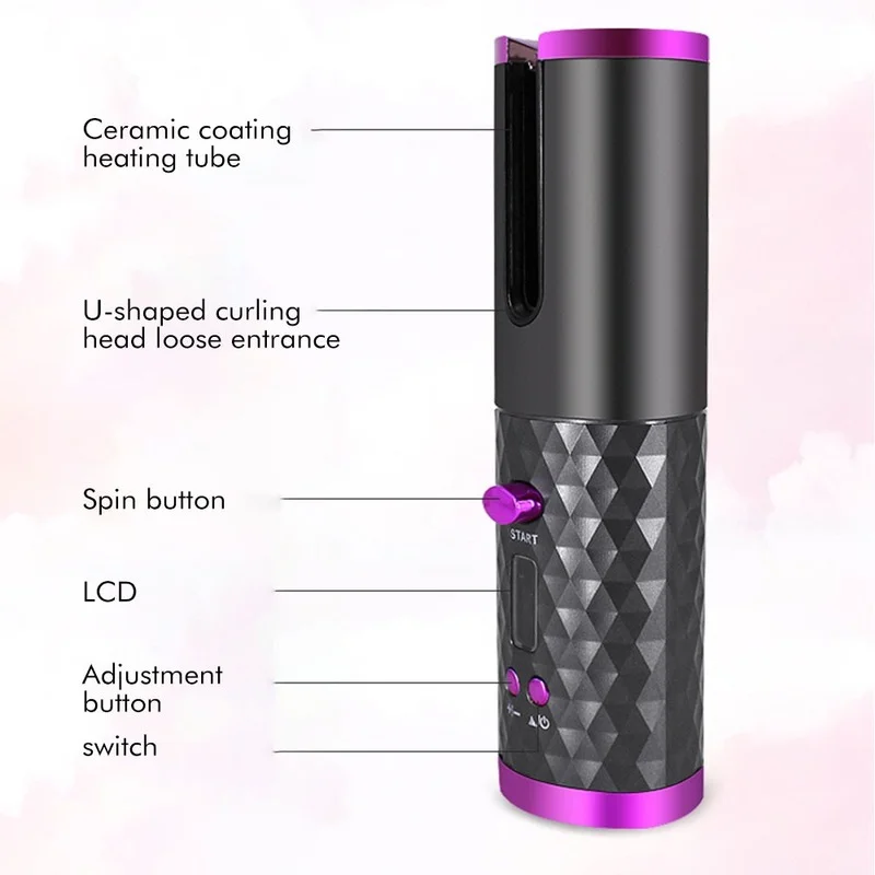 

Double Heat Insulation Automatic Curling Iron Rotating Charging Smart Wireless Travel Lazy Portable Anti-perm Curling Iron