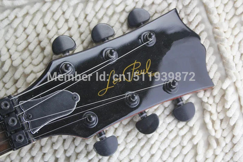 Бесплатная доставка Who.ale lp custom Floyd Rose Bridge ЭМГ активный Pickup Black 9V Battery red Electric Guitar -