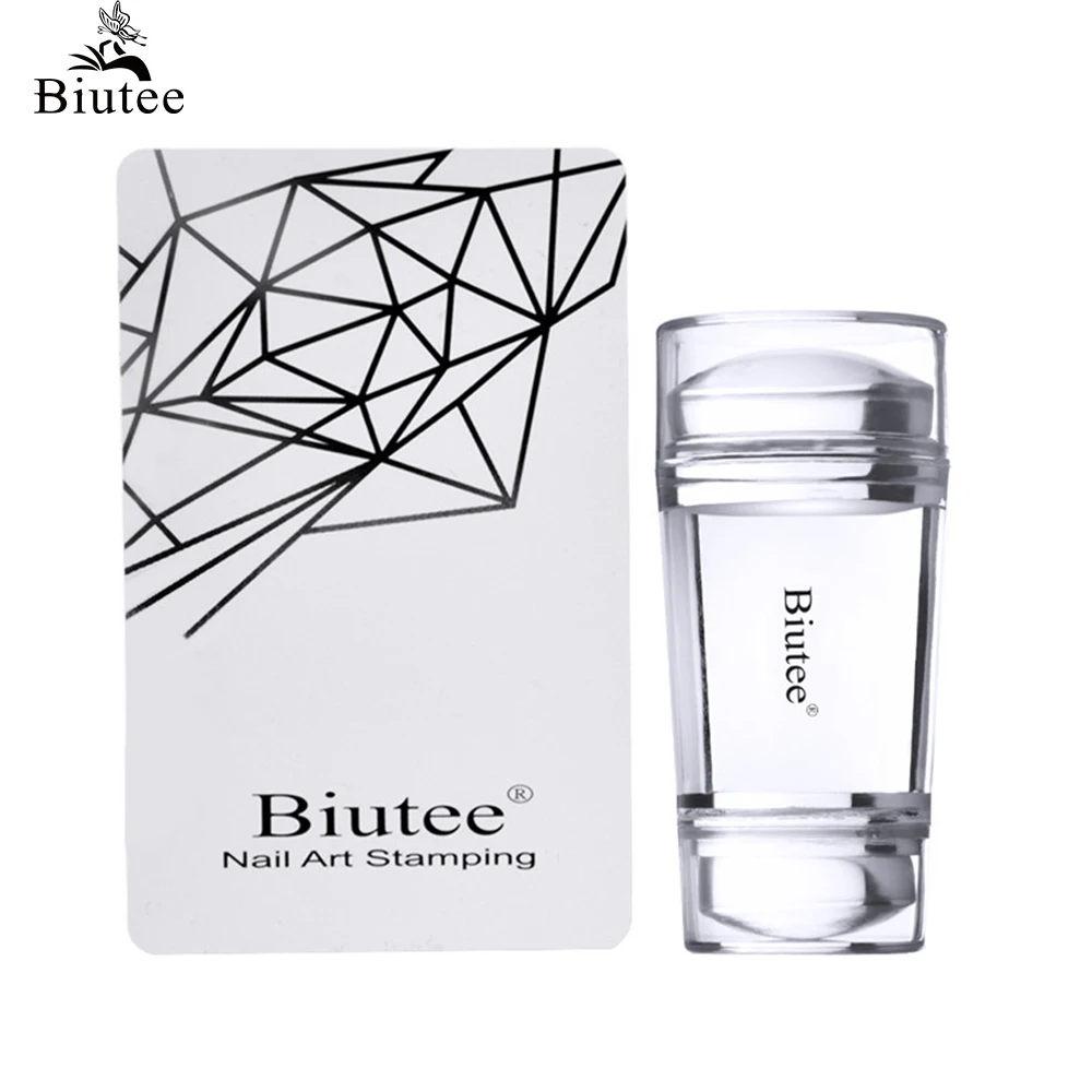 Двойной силиконовый ногтей штампа прозрачный зеленый Желе 2.2 см 2.8 Маникюр голову