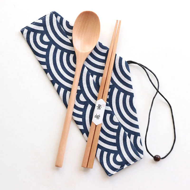

Chinese Chopsticks Environmentally Friendly Portable Wooden Cutlery Sets Wooden Chopsticks And Spoons Travel Suit