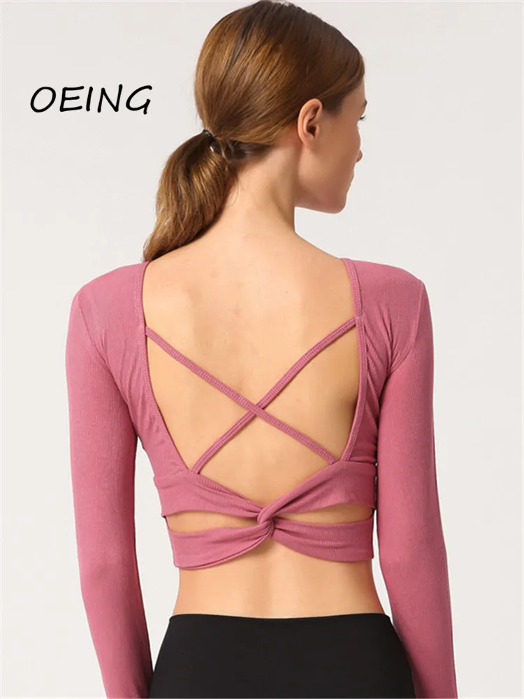 

Yoga Top Ladies Running Fitness Clothing Workout Gym Activewear Breathable Dry Fit Hole Sexy