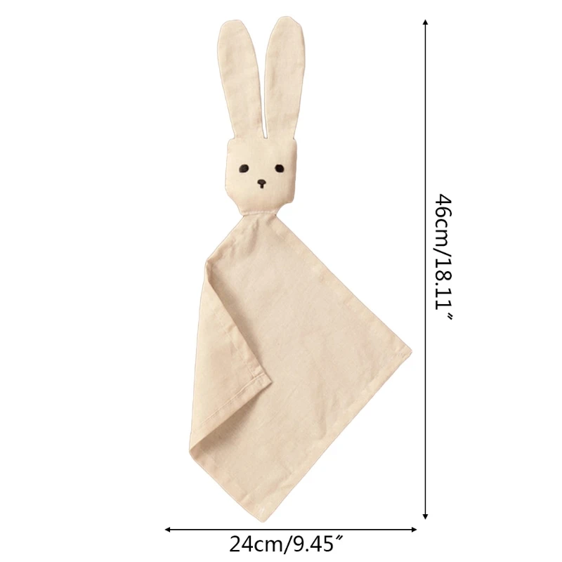 

Детское успокаивающее полотенце, нагрудник, мягкое хлопчатобумажное Льняное полотенце с кроликом для кукол, банное полотенце для лица, удо...