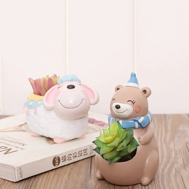 Креативный горшок из смолы для домашнего садоводства Новый #|Цветочные горшки и