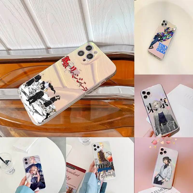 

Anime MOTO tokyo revengers1 Phone Case for iPhone huawei P 7 8 9 11 12 10 30 40 S X XS XR MINI Pro Max Plus laser Transparent