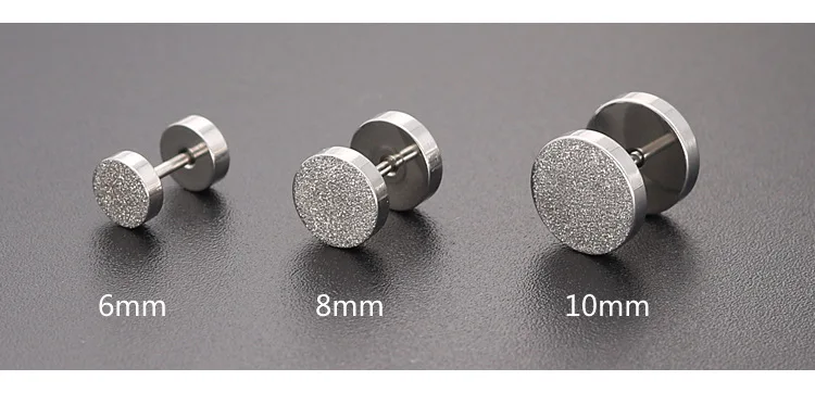 

4 Pairs Wholesale Fashion Black Stainless Steel Earrings Women Men's Barbell Dumbbell Punk Gothic Stud Earring For men Women