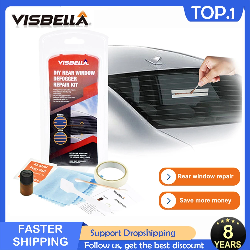 

VISBELLA 2021 Car Rear Window Defogger Repair Kits Repair The Mist Line of Auto Rear Window Glass Fix Broken Defogger Grid Lines