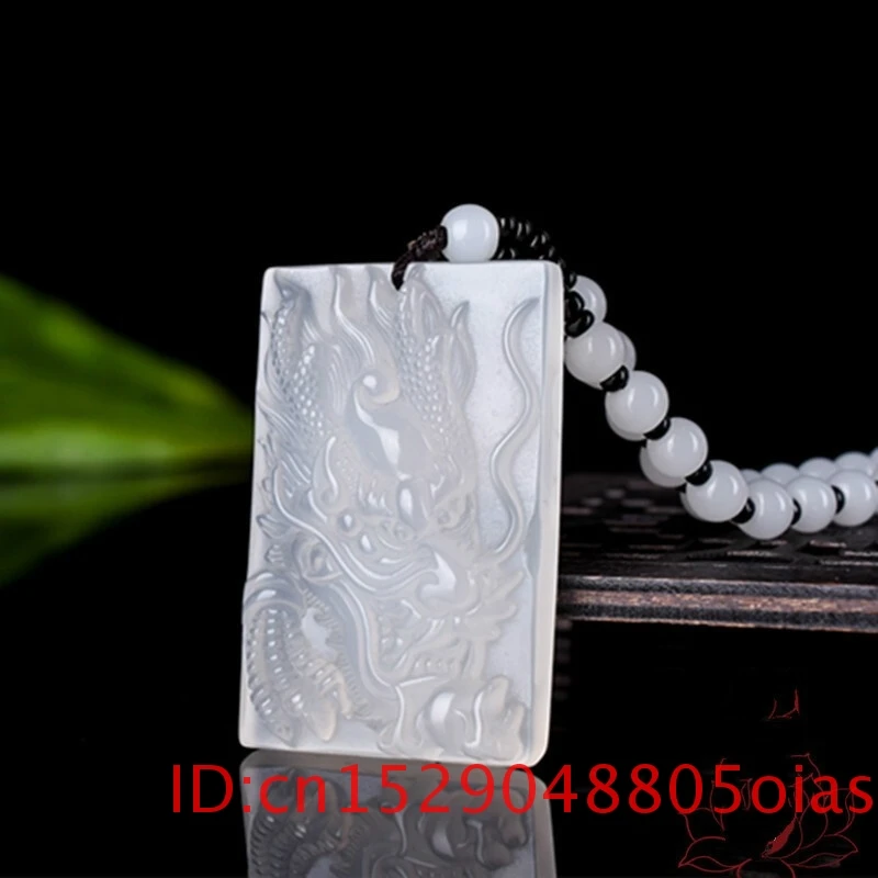 Натуральный китайский агат белый халцедон Дракон нефрит кулон ожерелье модное