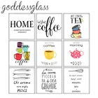 Любовь чайные и кофейные домашние буквы модные квадрат 10 шт. Смешанные 12 мм20 мм25 мм30 мм кабошоны разрисованные изделия из стекла демо с плоской задней частью, украшения своими руками