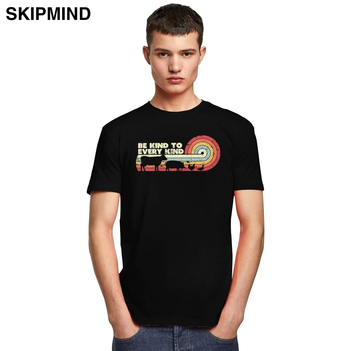 Модные Винтажные 70s Вид к каждому футболка для мужчин с коротким рукавом