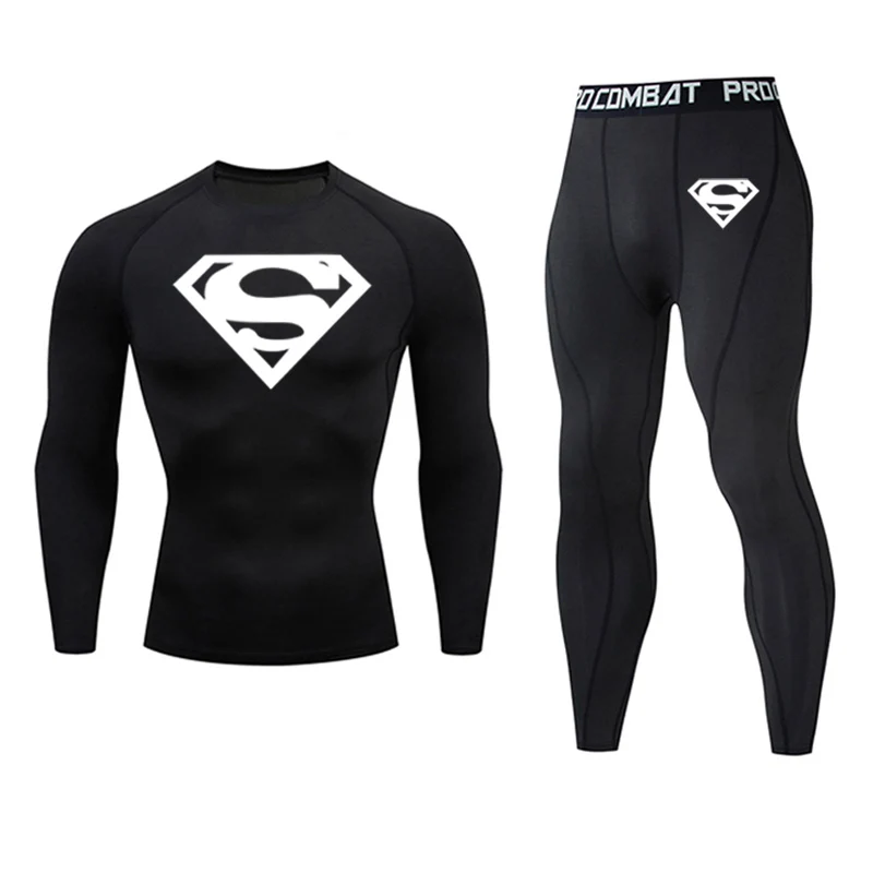 Thermal Underwear Top Winter Men's Clothing Warm T-shirt Pants Leggings Tracksuit for Men 2 Sets Compression Shirt Sweat Jogger