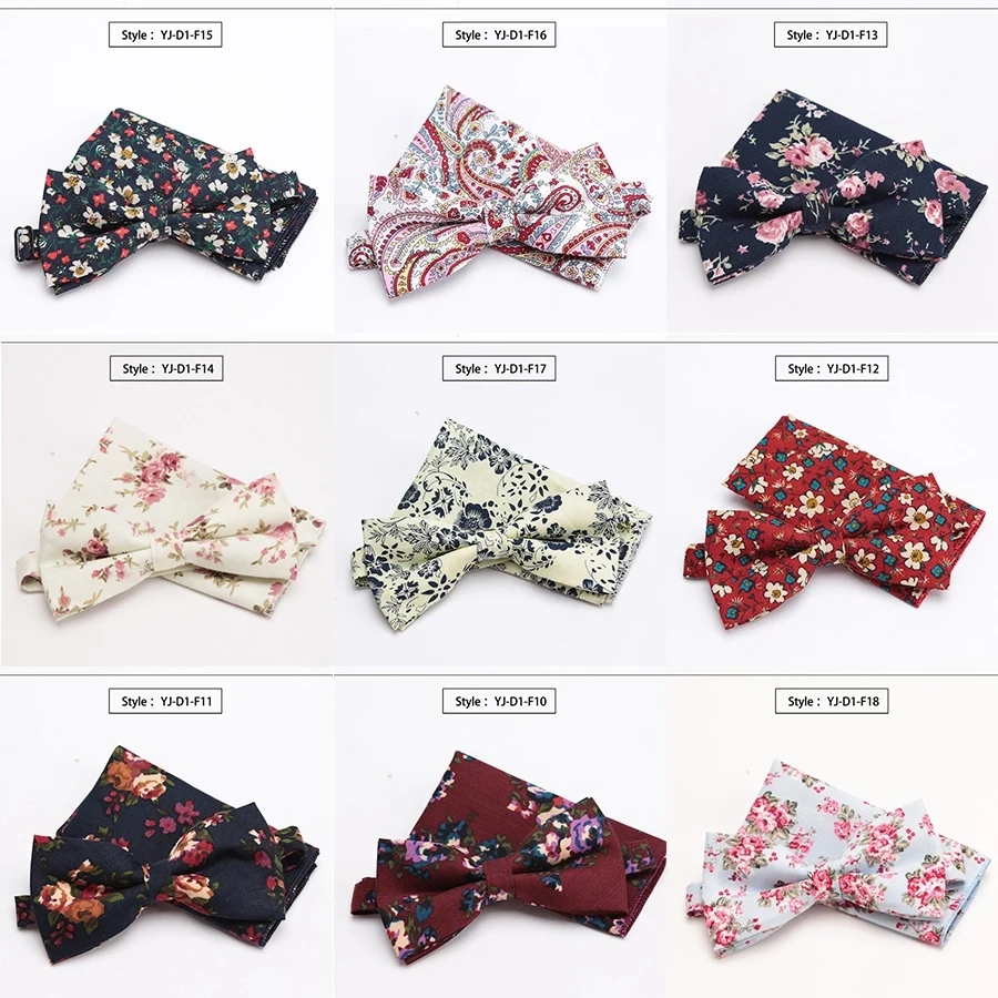 Мужской галстук бабочка карманные квадраты хлопковый цветочный свадебный