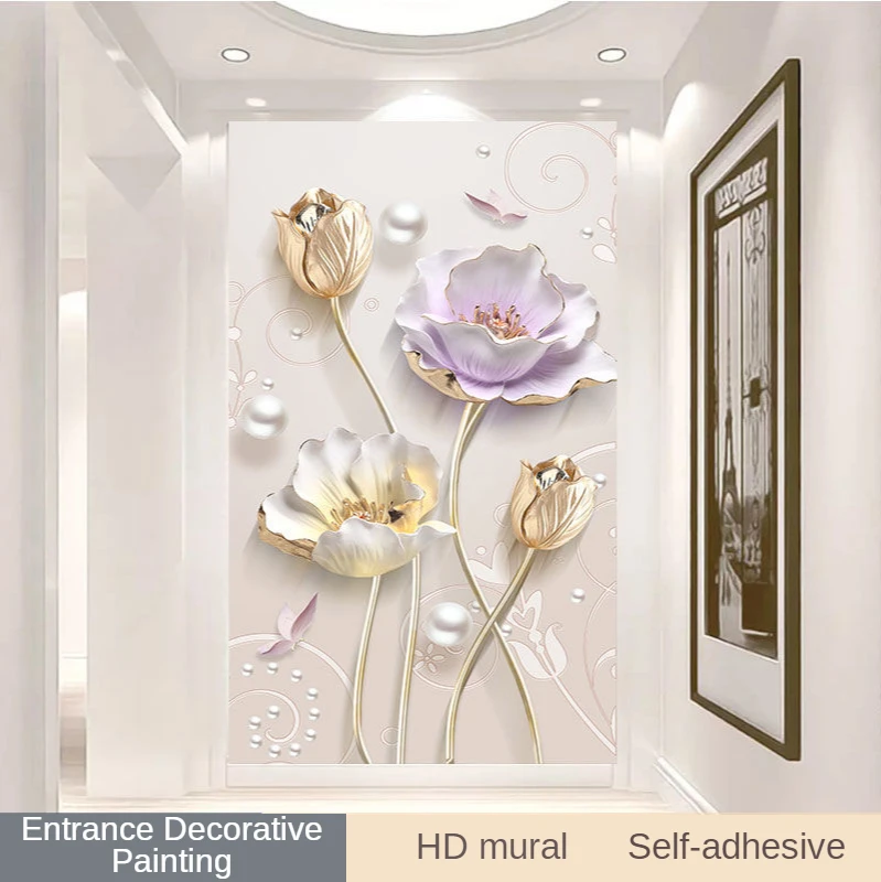 

home decor accessories flower wall stickers DIY painting bedroom wall stickers bedroom corridoraisle entrance painting Mural art