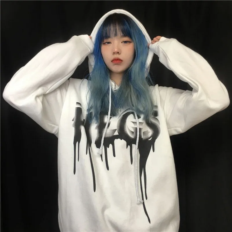 Новинка Осень-зима 2020 темные черные топы в стиле ретро с принтом букв толстый