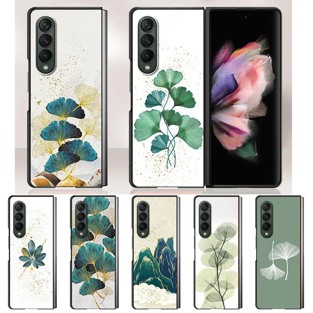 

Case For Samsung Galaxy Z Fold3 5G Hard Slim Cover Ultra-thin anti-drop For Galaxy Z Fold 3 Shell Gold Foil Art Print Luxury