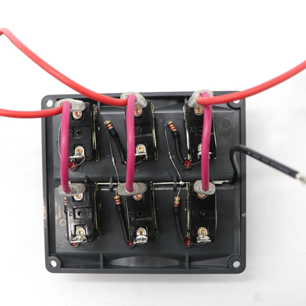 12V/24V IP66 Водонепроницаемый 6 Gang светодиодный индикатор тумблер Панель для