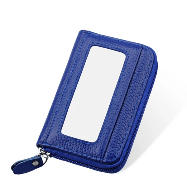 KB08 blue Кошелек из натуральной кожи RFID горизонтальный и Вертикальный чехол для карточек ID держатель карты Чехол для кредитной карты мульти-карты кошелек Лидер продаж - Цвет: KB08 blue
