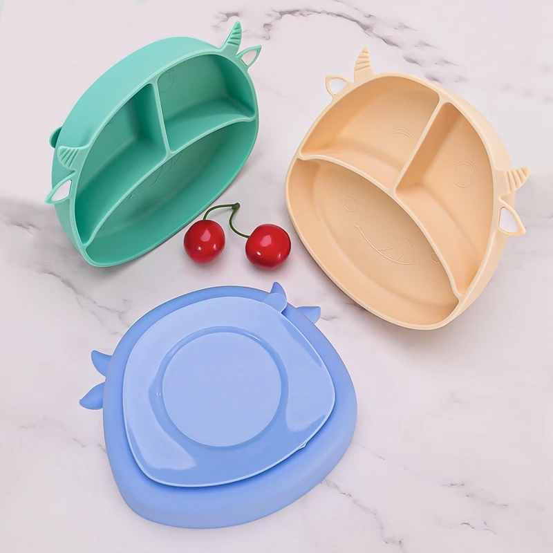 

Baby Safe BPA Free Baby Silicone Suction Plate Kid Tableware Food Grade Silicone Non-Slip Baby Dish Infant Toddler Dinnerware
