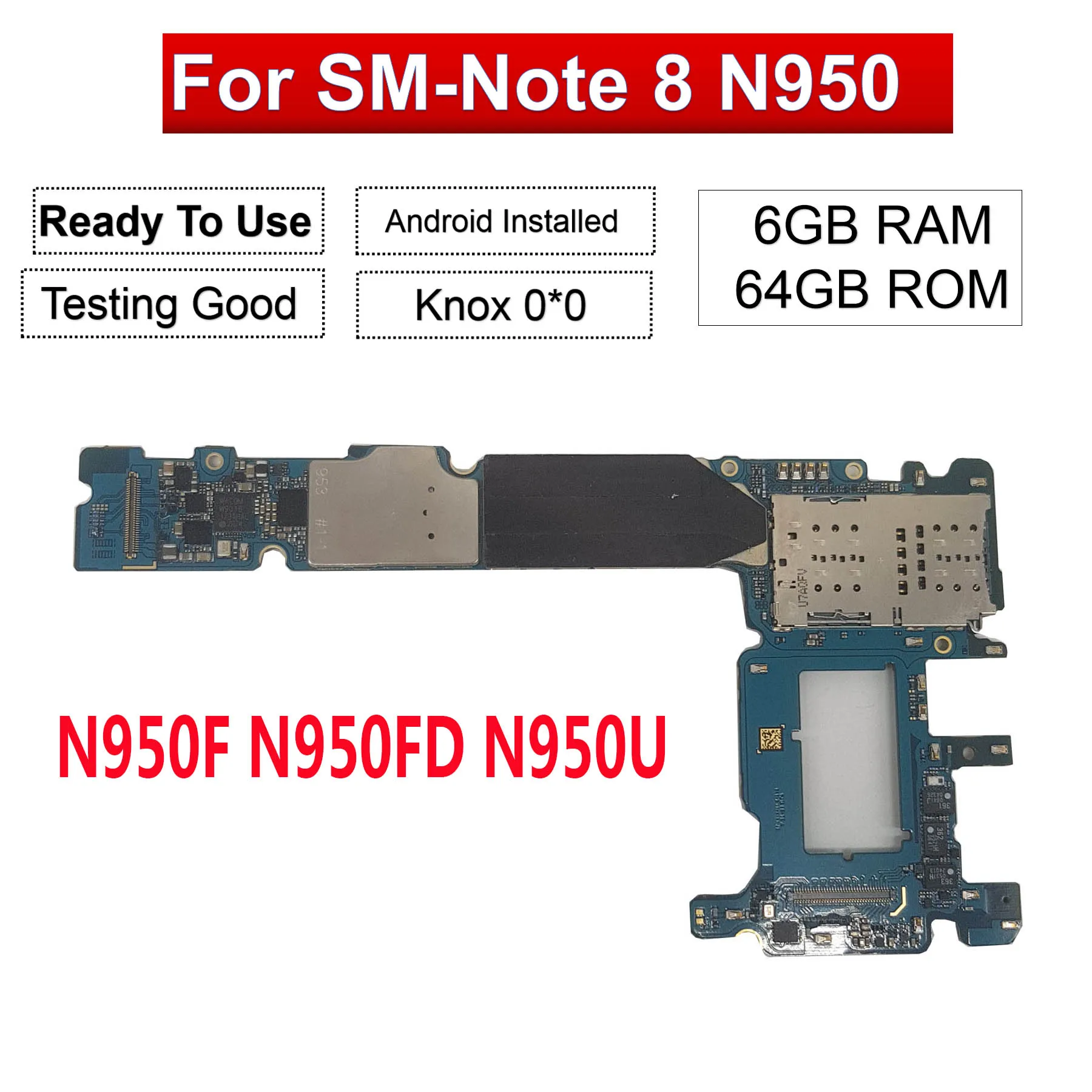 Good Motherboard For Samsung Galaxy Note 8 N950F N950F/DS N950FD N950U 64GB 128GB Mainboard Unlock knox 0 * 0 enlarge