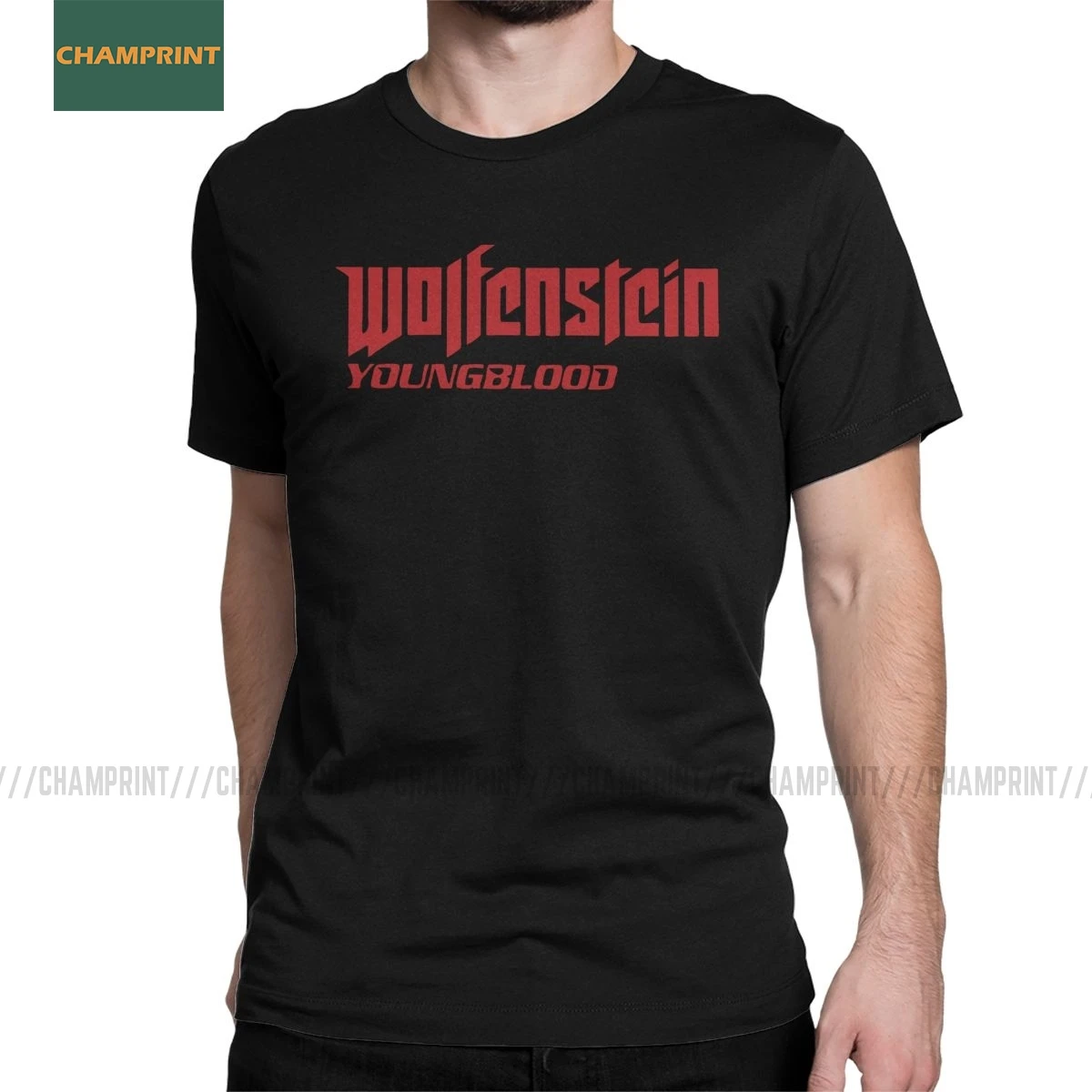 Винтажная Мужская футболка Wolfenstein Youngblood хлопковая Футболка с вырезом лодочкой