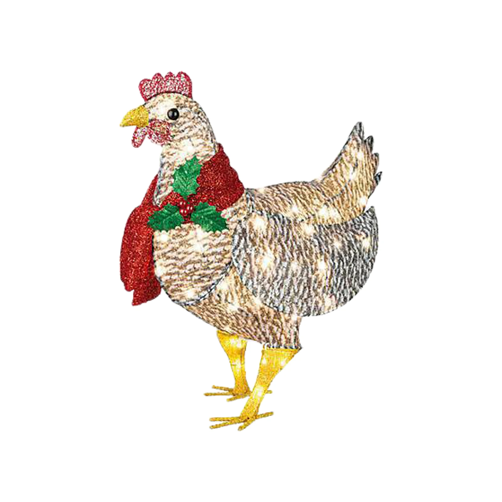 

Atmosphere Lamp Light Up Chicken For Christmas DIY With Scarf Garden Decor Acrylic Scarf Glow Chicken