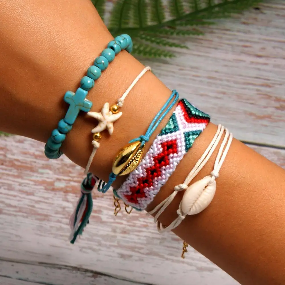 BRAVEKISS 22 Цвета Vsco оболочки браслеты "Joyas" Комплект для друзья ручной river dale Boho Femme Богемные аксессуары BPB0517 - Окраска металла: 2