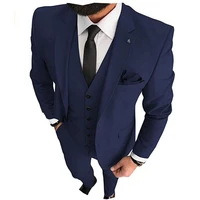 navy blue wedding tuxedos 2021 groom suits groomsmen best man for man prom suits jacket vest pants tie tailor made suit