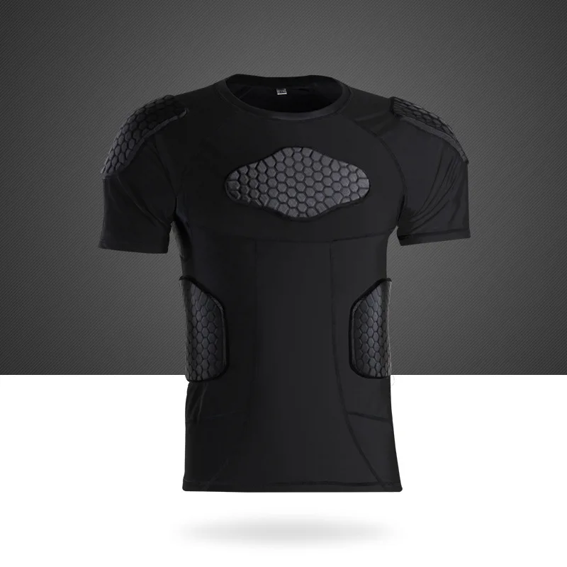 T-shirt Мужская спортивная футболка с защитой от столкновений и штаны, спортивная одежда для футбола, баскетбола, защитный костюм, шорты, одежда - Цвет: T-shirt