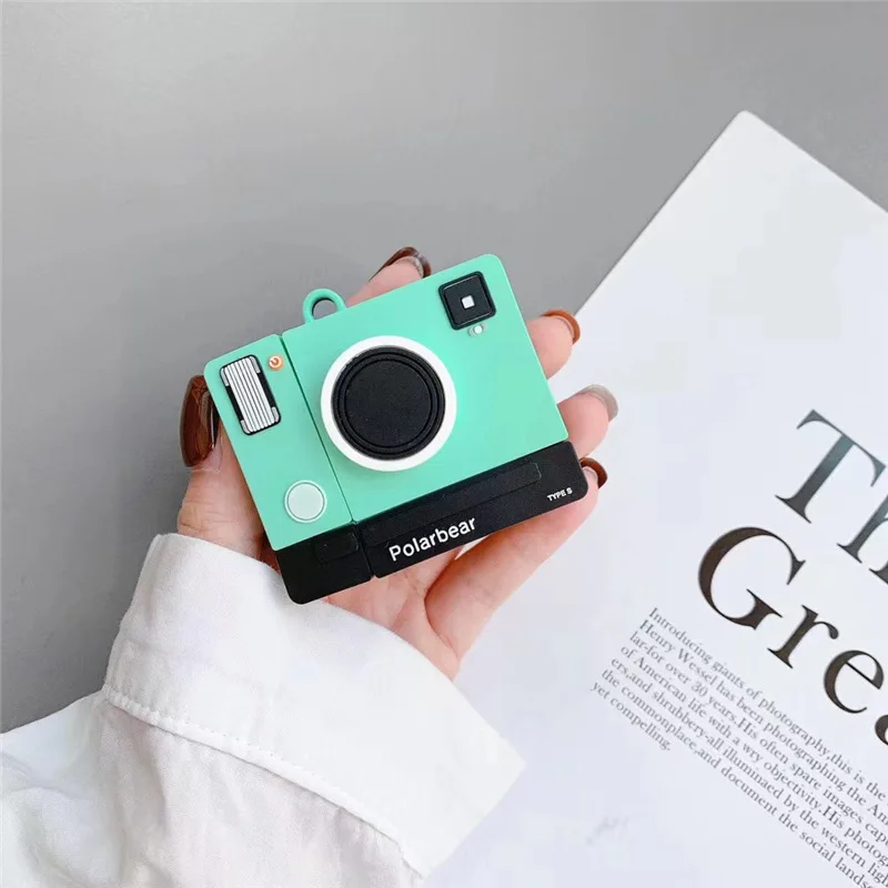 Green camera Чехол для Honor FlyPods Pro силиконовый Bluetooth чехол для наушников для FreeBuds 2 Pro Противоскользящий защитный чехол 3D поросенок Минни милый - Цвет: Green camera