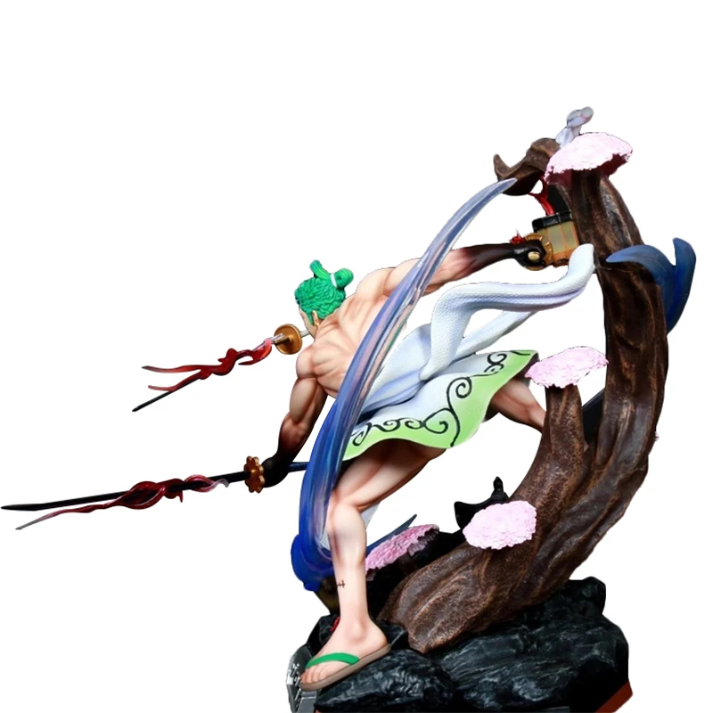 Günstig Ein Stück GK Kimono Lorenor Zorro Santoryu Schlacht Statue 39cm Anime Action Figure Modell Sammlung Spielzeug Desktop Dekoration Figma