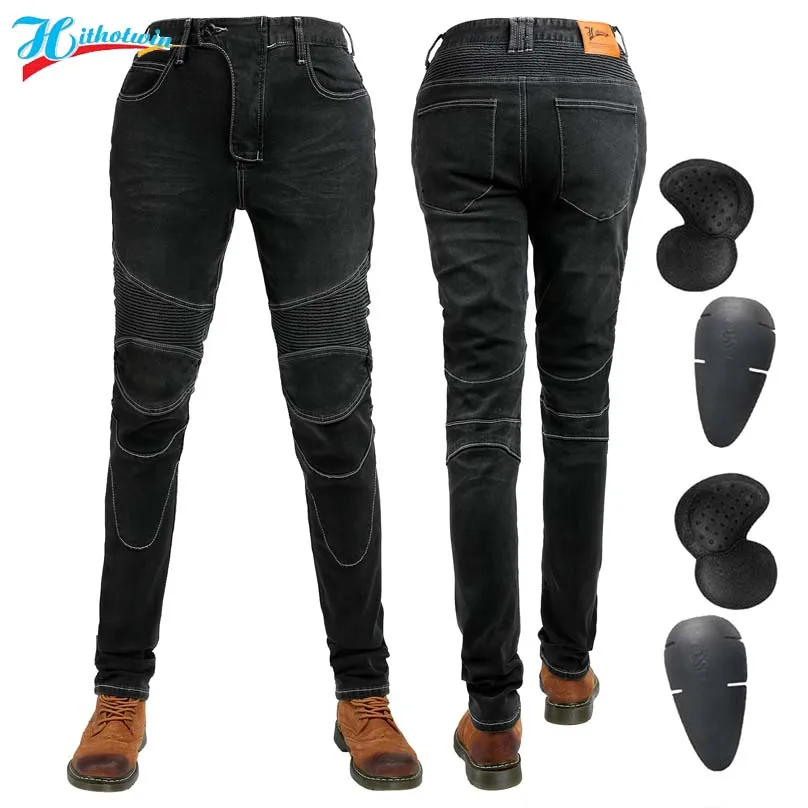 2021 New Motorcycle Pants Women same Jeans Black ande Blue Off-road Motocross Pants Design With Protective Gear For Women