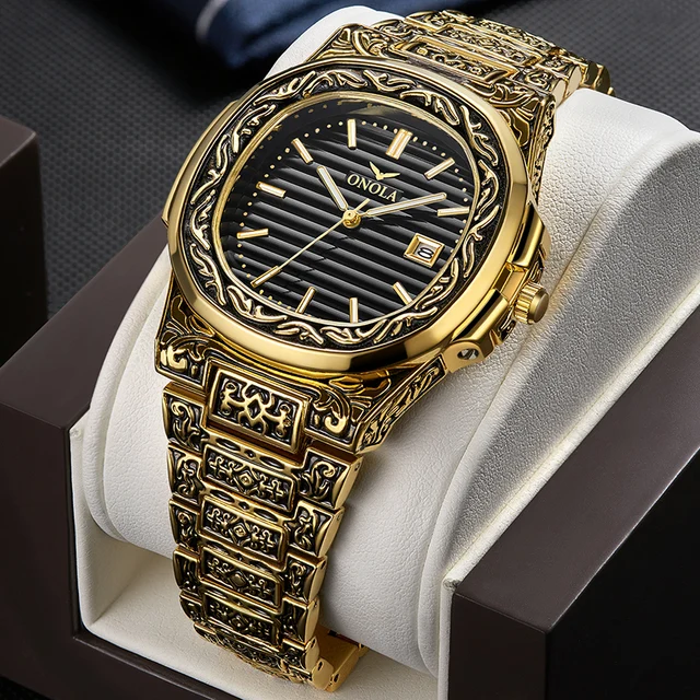 Fashion Steel waterproof golden watches 3