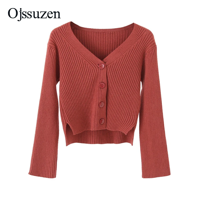 Женский короткий кардиган на пуговицах голубой вязаный с V образным вырезом