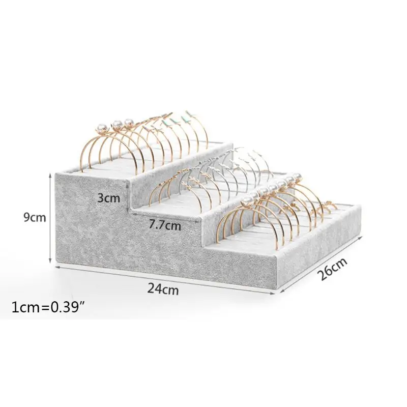 

Simple Portable Triple Bracelet Holder Jewelry Display Stand Rings Storage Organizer