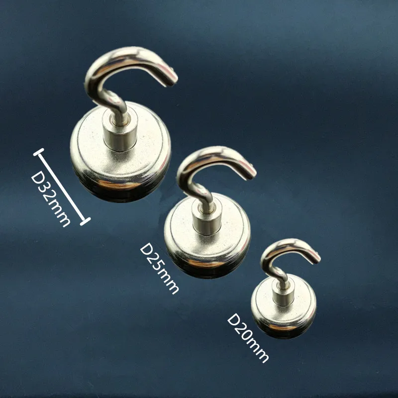 

2pcs Neodymium magnet Hook super Power Strong Mini Magnetic Circular Hanger Linked Home Kitchen Wall Hold fridge Hanger Useful