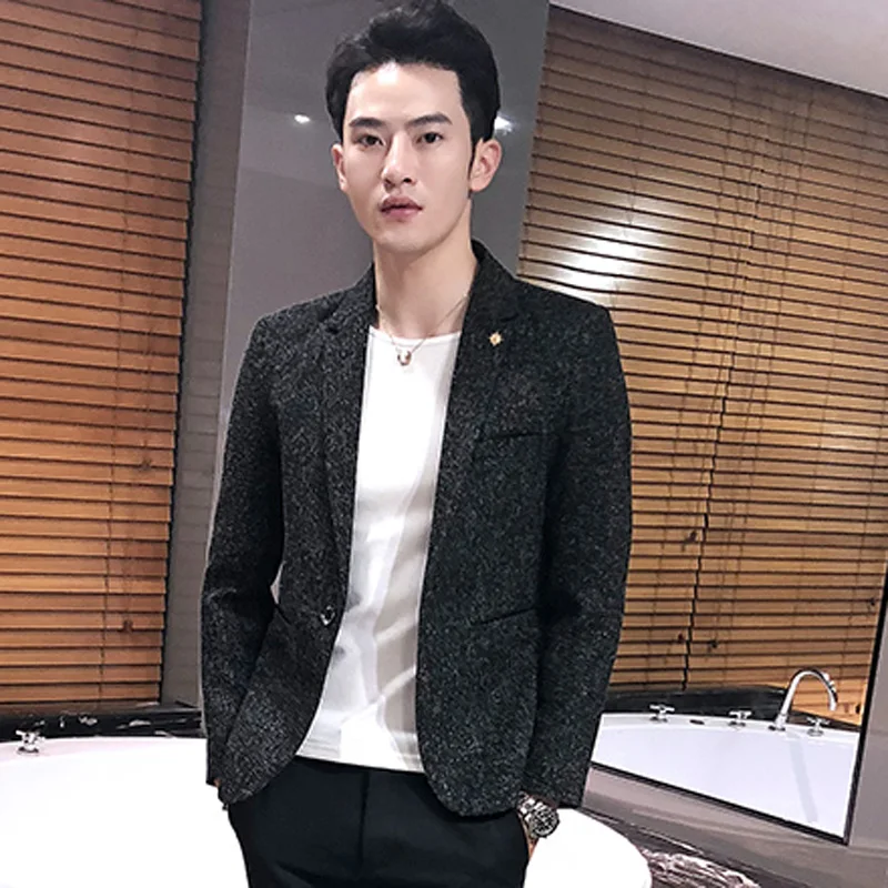 Новинка Осень 2021 деловой Мужской приталенный льняной повседневный костюм куртка