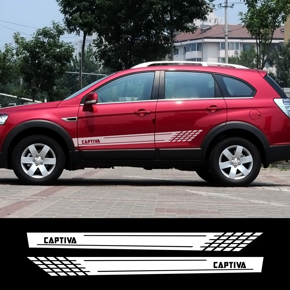 2 шт. наклейки на автомобильные двери для Chevrolet Captiva Line Racing виниловые декоративные