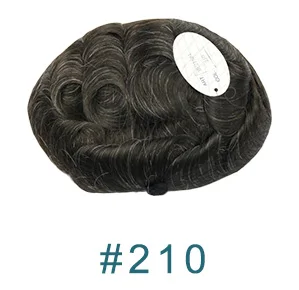 210 # Full Poly Mens Toupee All Skin Hairpieces Blonde Thin Skin Human Hair Systems Hair Replacements All PU Wigs for Men 8x10 Inches - Парик Цвет: 210 #